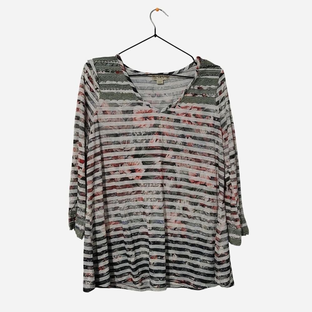 Live and Let Live  Women's multi colored striped Blouse